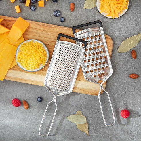 RSVP International Endurance Kitchen Collection Multi-Use Cheese Grater Handheld Potato Slicer Shredder for Hard & Soft Cheeses, Vegetables & Zest...