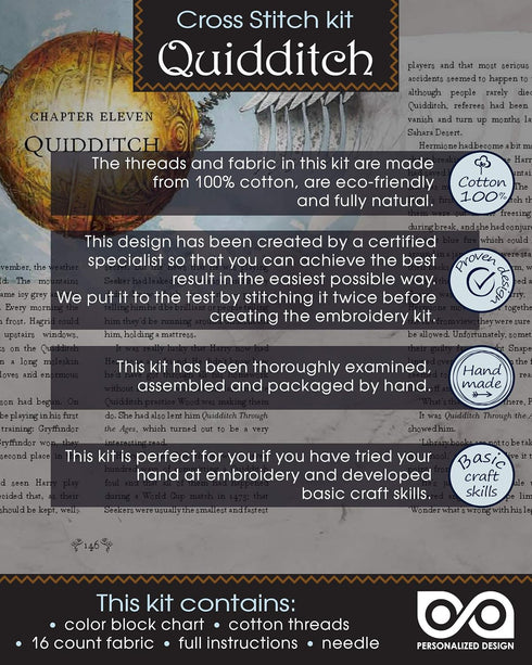 Cross Stitch Kit “Quidditch” - Hand Embroidery Bookmark......