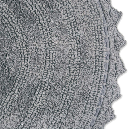DII Crochet Collection Reversible Bath Mat, Round, 27.5" Diameter, Gray...