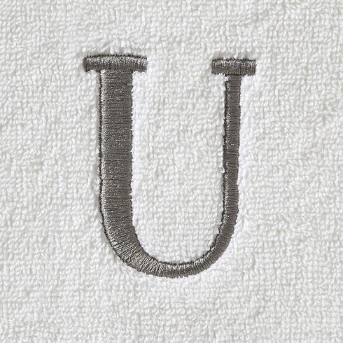 SKL Home Casual Monogram Hand Towel (2-Pack), U, 16x26, White...