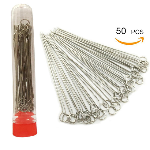 2 PCS Reusable Inoculating Loop Holders with 50pcs 10uL Nichrome Needle Tips Inoculation Loop for Bacterial Tissue Culture...