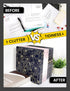 3 Ring Binder 1 Inch, SUNEE Cute Binder with 2 Pockets, Decorative Black Marble Three Ring Binder Heavy Duty (Fit 8.5x11 Inches) for School Suppli...