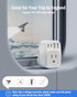 US to UK Ireland Travel Plug Adapter, Type G International Power Adapter with 1 AC Outlet 4 USB Ports (2 USB C), European Plug Converter for USA t...
