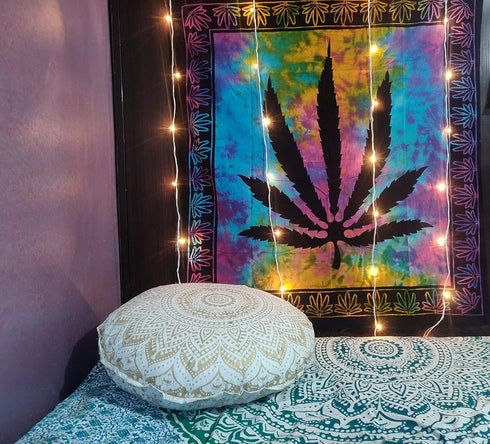 ICC Weed Tapestry Marijuana Wall Hanging leaf Poster Cannabis Hippie Decor Pot Flag Collage Dorm Trippy Bohemian Art psychedelic Small Hippie Rast...