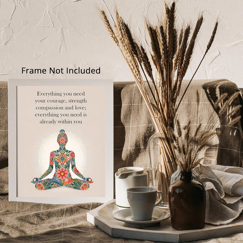 Posterizer 1 pcs-everything you need is within you-zen quotes-Quotes and Poems-Typography Art-Gift For Buddhism Meditation philosophy Fans- UNFRAM...