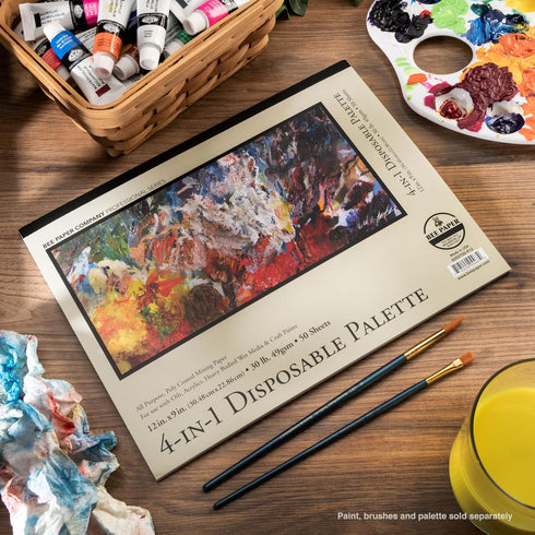 Bee Paper - 9"x 12" All Purpose 4-in-1 Disposable Palette Paper, 50 Sheets...