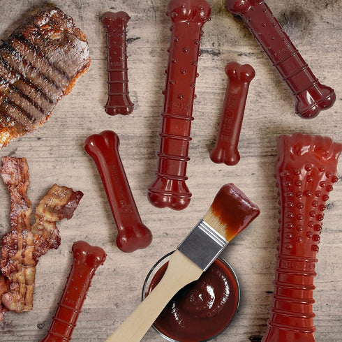 Nylabone Power Chew Basted Blast Dual Flavored Dog Chew Toys for Aggressive Chewers - Durable Dog Bones with 2 Layers of Flavor - Bacon and Steak ...