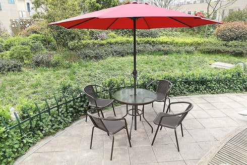 SUQ I OME 2 Sets 2 inch Outdoor Patio Parasol Umbrella Hole Ring Plug and Cap Set, for Parasol Umbrella Table Hole Cover Insert(Brown)...