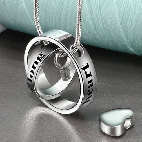 Cremation Jewelry No Longer By My Side, Forever In My Heart Carved Locket Memorial Necklace Keepsake Urn Pendant...