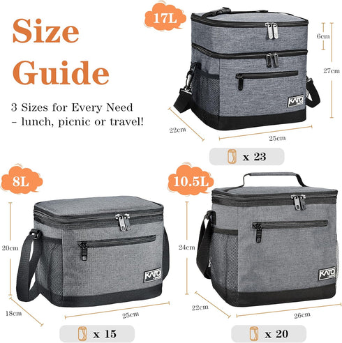 Tirrinia Insulated Lunch Box for Men/Women, Leakproof Lunch Bag for School Work, Large Lunch Tote Kids Boys Girls Student Back to School, Soft Coo...
