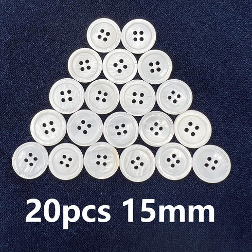 White Genuine Mother of Pearl Buttons Set, 30 Pieces 20mm 15mm Real White MOP Buttons for Blazer and Suit Jacket Coat Uniforms Sewing DIY Crafts...
