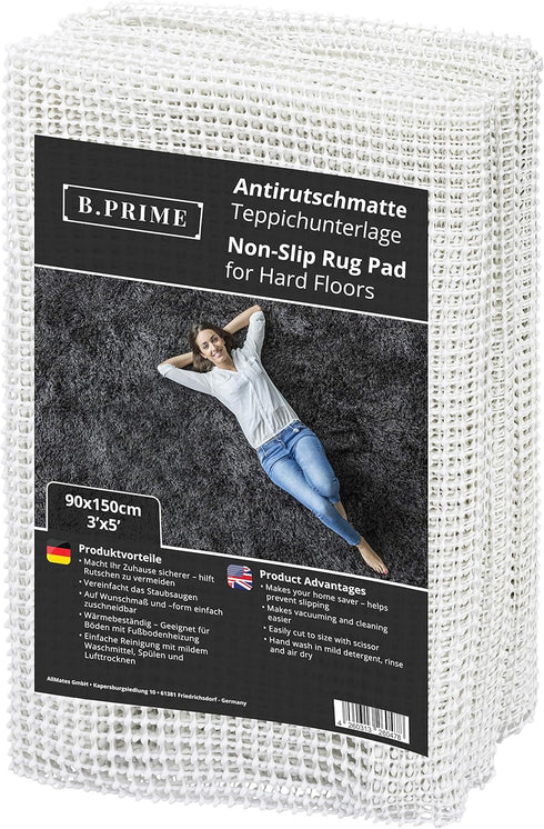 B.PRIME 3x5-Feet Non-Slip Rug Underlay Pad for Hard Floors. Different Size Options Available...