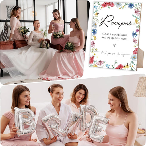 Leave Your Recipe Cards Here, Wedding Party Signs, for Wedding Decorations, bridal shower decorations, for Bridal Shower, Wedding Reception and Ba...