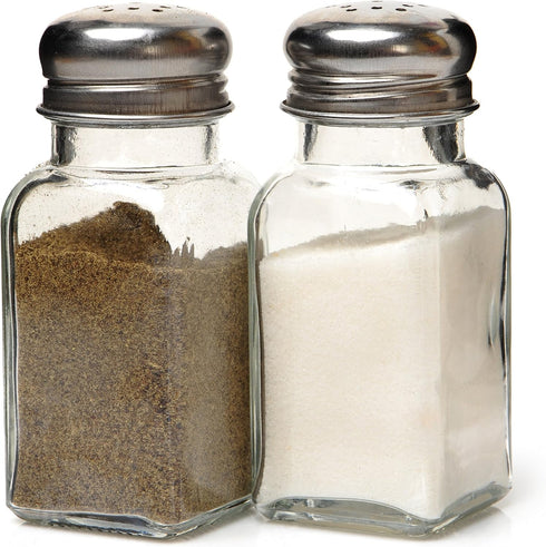 HIC Harold Import Co. Classic Diner Style Salt and Pepper Shaker, Glass, Square, 2.5-Ounce 7004-HIC...