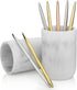 Essentra Home Blanc Collection White Bathroom Tumbler Cup for Vanity Countertops, Also Great As Pencil Pen Holder and Makeup Brush Holder...