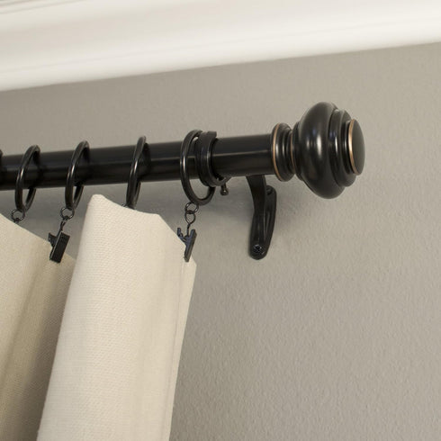 Decopolitan 27865-36BLK Urn Single Rod Set, 36 to 72-Inch, Antique Black...