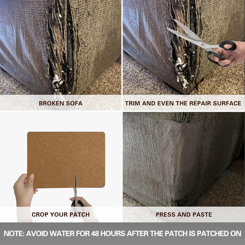 Azobur Couch Patch Repair Fabric,Microfiber Fabric, Self-Adhesive, for Sofa Repair and Upholstery, 2 Pieces, 9.5 x 11 inches (Brown)...