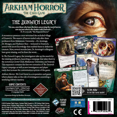 Arkham Horror The Card Game The Dunwich Legacy Deluxe EXPANSION - Continue the Mythos Adventure! Cooperative Living Card Game, Ages 14+, 1-4 Playe...