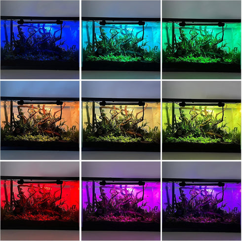 NICREW Submersible RGB Aquarium Light, Underwater Fish Tank Light with Timer, Multicolor LED Light with Remote Controller, 11 Inches...