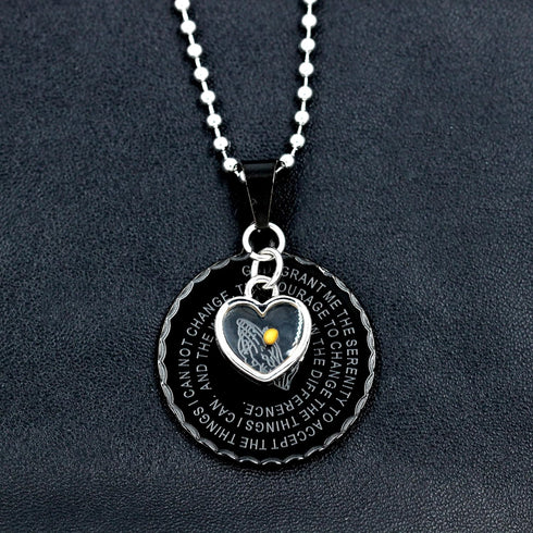 Uloveido Bible Verse Medal Necklace Prayer Necklace with Mustard Seed Gold Stainless Steel Praying Hands Coin Medal Pendant...
