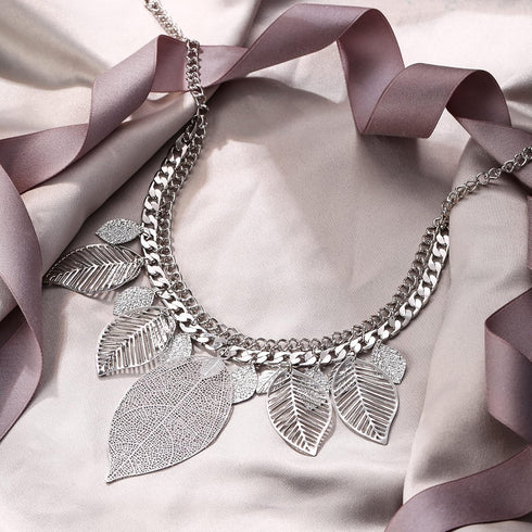 EVER FAITH Bridal Statement Necklace for Women, Choker Collar Chunky Leaf Boho Bib Costume Necklace Jewelry...
