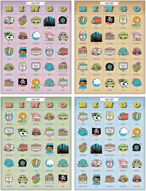 Knock Knock Roadtrip Bingo, 12 Reusable Cards for Road Trips...