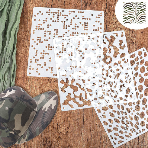 9 Pcs Camo Stencils for Spray Paint, Camouflage Spray Paint Templates Camo Pattern Stencil Kit Camo Paint Stencils for Boat Metal DIY Crafts...