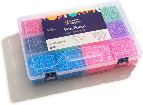 Special Supplies Fun Foam Modeling Foam Beads Play Kit, 12 Blocks Children’s Educational Clay for Arts Crafts Kindergarten, Preschool Kids Toys De...