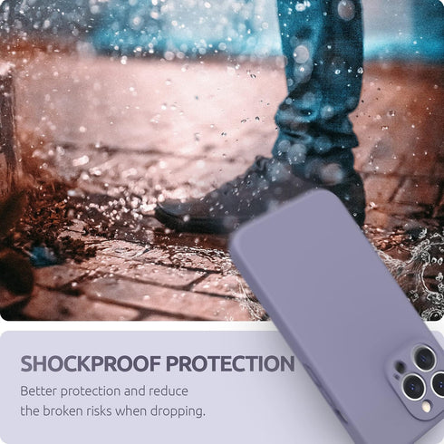 SURPHY Compatible with iPhone 13 Pro Case with Screen Protector, (Camera Protection & Soft Microfiber Lining) Liquid Silicone Phone Case 6.1 inch ...