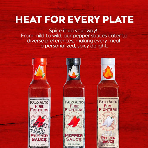 Palo Alto Firefighters Pepper Sauce (8.5oz) - Salt Free Pepper Plant Hot Sauce, No Sodium Hot Pepper Sauce, No Salt Sauces...