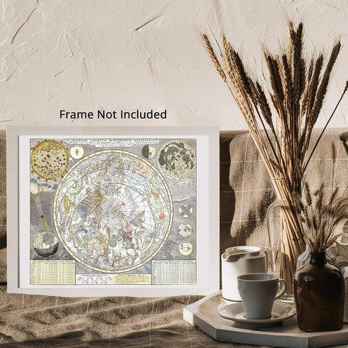 Posterizer 1 pcs-Vintage Star chart-southern sky, Carel Allard-Astrology & Zodiac Art-Astronomy & Celestial Art-Gift for Steampunk and Astrology L...