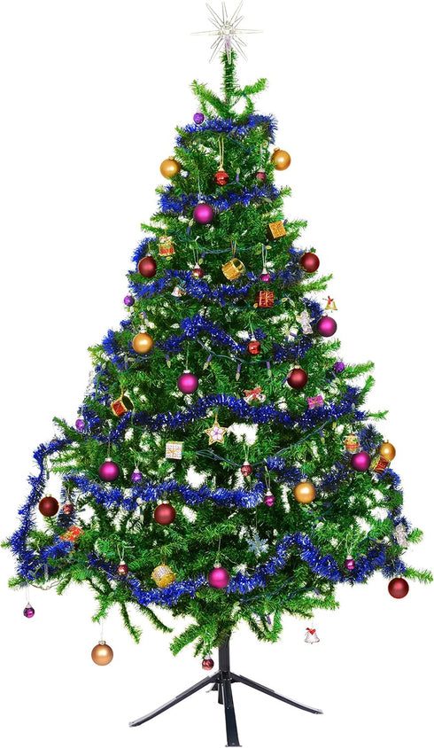 Christmas Tree Royal Blue Tinsel Garland Metallic Streamers Celebrate a Holiday Hanukkah Party Happy New Year Party Ceiling Hanging Decorations In...
