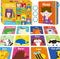 50 PCS Kid First Cognitive Flashcards,Double Sided Printed 7 in 1 Colorful Cards Alphabet,Numbers, Foods,Animals,Shapes,Colors with 3 Reclosable R...