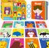 50 PCS Kid First Cognitive Flashcards,Double Sided Printed 7 in 1 Colorful Cards Alphabet,Numbers, Foods,Animals,Shapes,Colors with 3 Reclosable R...