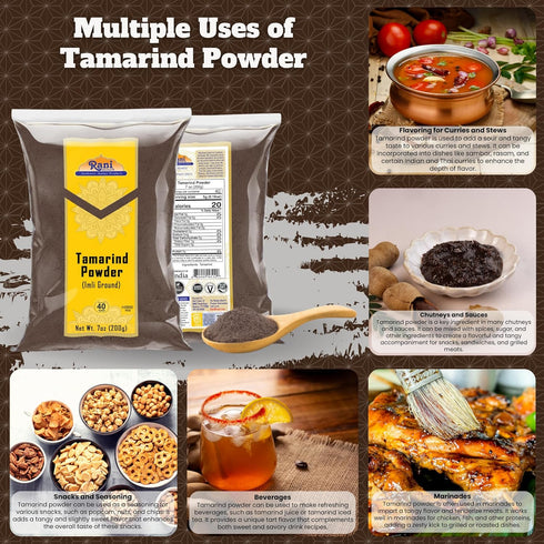Rani Tamarind Powder (Imli) 7oz (200g) ~ All Natural| No Added Sugar/Salt | Vegan | Gluten Friendly | Kosher | NON-GMO | Indian Origin...