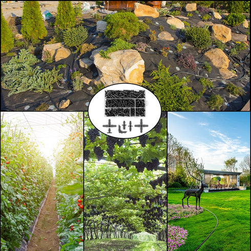 300 Pcs Barbed Connectors Drip Irrigation Fittings Kit, 1/4" Drip Irrigation Kit for Garden Flower Pot Greenhouse Lawn (Straight Barbs,Single Barb...