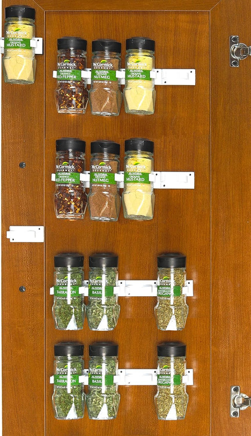 Simple Houseware Spice Gripper Clips Strips Cabinet Holder - 4 Strips, Holds 20 Jars, White...