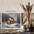 Posterizer 1 pcs-old farm house in snowy winter nature-in oil painting style-7-Landscape & Nature Art-Living Room Bedroom Decor- unframed wall art...