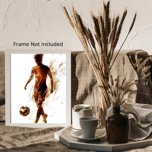 Posterizer 1 pcs-abstract retro art-soccer / football player-Sports & Hobby Art Gifts for sports fans Decor for Home & Office- unframed wall art...