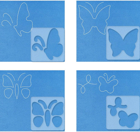 GLOBLELAND 4pcs Quilting Patchwork Ruler for Sewing Butterfly Seamless Pattern Patchwork Sewing Ruler and Transparent Acrylic Quilt Ruler for Sewi...