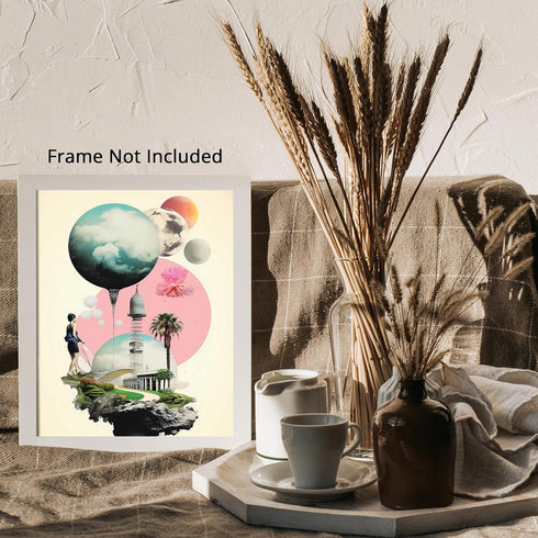 Posterizer 1 pcs-surreal sci-fi futuristic collage-Abstract & Modern Art-Retro Art-Gift for Men Women Entrepreneur Teens-Decor for Home & Office- ...