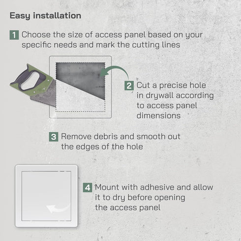 Vent Systems 8x8 Access Panels - Pack of 2 - ABS Plastic - Easy Access Panel for Drywall, Wall and Ceiling Electrical and Plumbing Service Door Co...