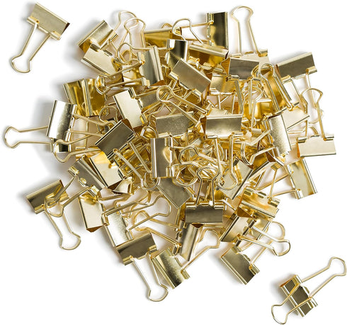 U Brands Small Binder Clips, Metallic Gold, Office Organization Supplies, 19mm, 72 Count...