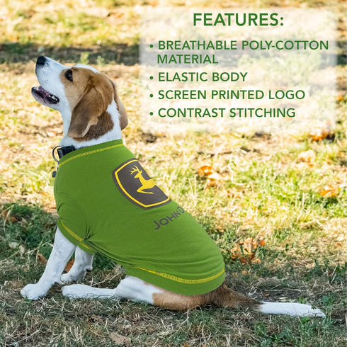 Pets First John Deere Dog T-Shirt, Large. Clothing for Pets, Dogs, Cats, Puppies, Kittens. Comfortable, Durable Tee Shirt Jacket Polo Costume Lice...