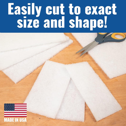10 Pack of White Non Scratch Non-Woven Pads for Cleaning/Polishing and Multi Purpose Use in Your Home •Workshop or DIY Garage Shop Made in The USA...