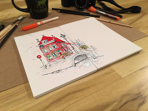 LAY FLAT SKETCHBOOK by Design Ideation. Removable sheet, journal style sketchbook. Hand made in The USA. (8.5" x 11") (1)...