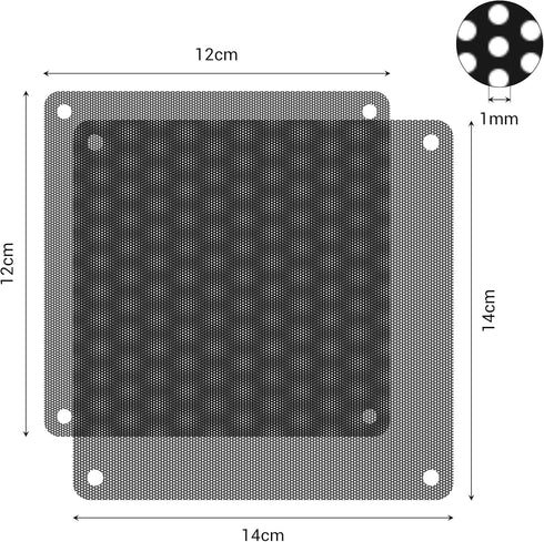 120mm Fan Dust Filter PC, 10Pack PVC Computer Dust Filter Mesh Dustproof Case Cover PC Cooler Fan Filter Grills with 40pcs Screws for Computer Coo...