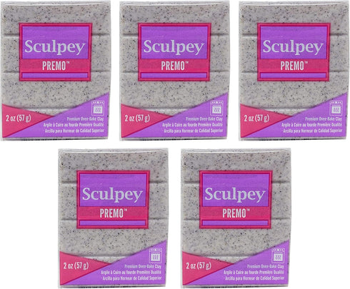 Sculpey Premo Sculpting Compound Oven-Bake Clay - Granite - Great for School and Art Projects – 2 Ounce (Pack of 5)...