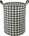 KUNRO Large Sized Storage Basket Waterproof Coating Organizer Bin Laundry Hamper for Nursery Clothes Toys (Black grid)...
