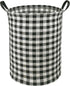 KUNRO Large Sized Storage Basket Waterproof Coating Organizer Bin Laundry Hamper for Nursery Clothes Toys (Black grid)...